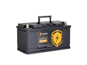 LiFePO4 Deep Cycle Battery 12V 100Ah 1280W Built-in BMS, Perfect for Replace Most of Backup Power and Off Grid Applications