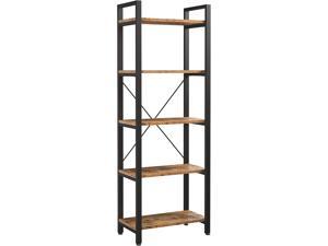 IRONCK Bookshelf Industrial Bookcase Home Decor, Wood Look Accent Furniture Metal Frame