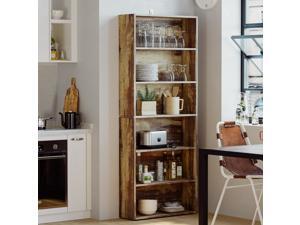 IRONCK Bookshelves and Bookcases Floor Standing 6 Tier Display Storage Shelves 70in Tall Bookcase Home Decor Furniture for Home Office, Living Room, Bed Room, Industrial Brown