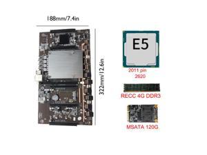 X79-H61 LGA 2011 Mining Motherboard CPU Socket 5 PCIe PCI-E Express 3.0 X8 Slots DDR3 Memory Slot For Mining Support 3060 GPU With E5 GPU 4G DDR3 MSATA 120G