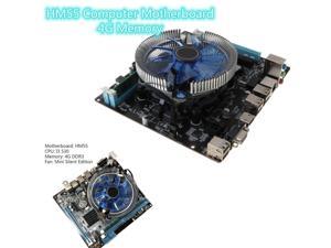 1 Set HM55 Computer Motherboard 4G Memory Cooler Fan Desktop Computer Mainboard Kit  for I3 I5 I7 CPU  Assembly Accessories