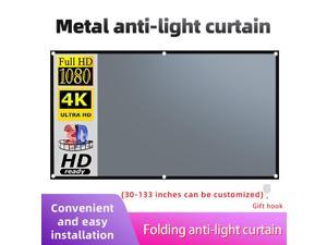 16:9 Metal Anti Light Curtain 100 120 133 Inches Home Outdoor Office Portable 3D HD Projection Screen