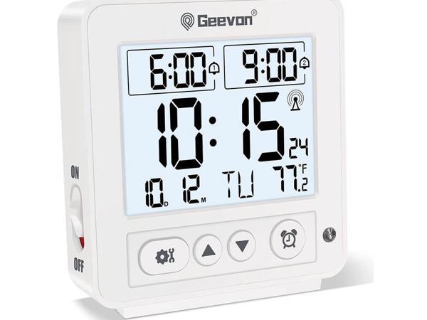 Geevon Indoor Outdoor Thermometer Wireless Digital Temperature Gauge  Weather Station With Backlight Support 3 Channels white 