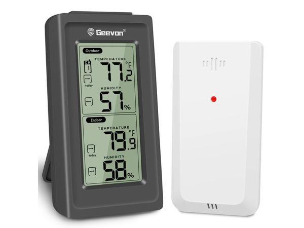 Weather Station Wireless Indoor Outdoor, 12h Weather Forecast with 1 Outdoor  Sensor, Temperature Humidity Monitor Gauge with Weather Clock, HD Color  Large Screen, Backlight, Snooze Mode 