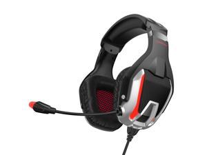 ONIKUMA Gaming Headset with Led Noise Canceling Microphone, Soft Over Ear Memory Earmuff, Adjustable Headband, 7.1 Surround Sound for PS4 PS5 PC