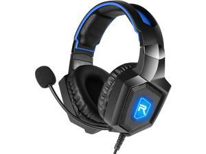 Gaming Headset for Xbox One PS4 PS5 PC LED Light Noise Cancellation Over-Ear Gaming headsets with 3D Surround Sound for Xbox one Computer Laptop Mac Gaming Headphones with 180-Degree Rotating Mic