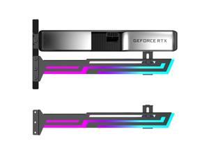 Bailink ARGB GPU Support Bracket, GPU Brace Support, 5V 3Pin addressable GPU Holder, 5v 3pin RGB GPU Support Stand Video Card sag Holder, Adjustable Length and Height GPU Stand (Black)
