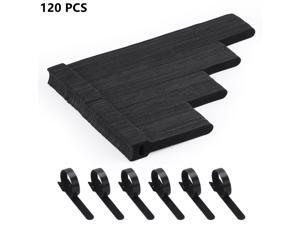 120PCS Reusable Cable Ties, 5+6+8+10 inch Cable Ties for Cable Management, Adjustable Fastening Cable Ties Nylon Cable Ties, Multi-Purpose Reusable Hook and Loop for Home, Office and Garage,Black