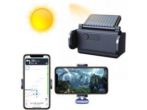 WIILGN Solar Car Phone Holder Auto Open One Touch Air Vent Clip Holder Universal Vehicle Cell Phone Mount Hands Free Cradle 360° Rotation for iPhone Smartphone