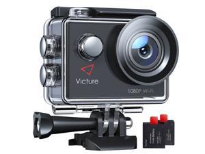 Victure AC420 Action Camera Full HD 1080P WiFi 30m Underwater Camcorder 2 LCD 170 Degree Angle Sports Helmet
Cam with 2 Batteries and Accessories