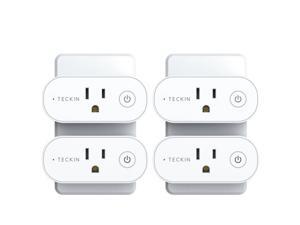 TECKIN Smart Plug, Smart Outlet 15A, Remote & Voice Remote Control, Schedule and Timer Function(4 Packs)