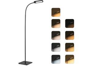 Teckin Floor Lamp, Dimmable Black Lamp with 5 Color& 4 Brightness and Adjustable Gooseneck