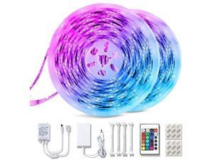 Teckin Waterproof LED Strip Lights 32.8ft, Color Changing Light Strips with IR Remote Control, LED Lights for Bedroom, Kitchen, Bathroom, Stairs, Outdoor Garden, Garage, Party, Bar, DIY Mode, 300 LEDs
