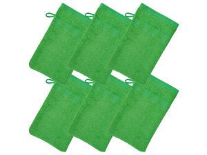 Made Easy Kit Bath Mitts - Pack of 6 - (6" x 9") European Style Washcloth with Loop - Lime Green