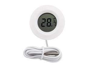 3pcs Round Electronic LCD Digital Thermometer Temperature  Meter for Indoor Outdoor Temperature Instruments with External Probe