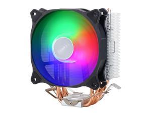 SAMA SC321ARGB 12cm  CPU Air Cooler with 4 Copper Heat Pipes Silent PWM Height Compatibility Black