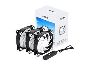 SAMA SF200 3 fan pack 120mm Fans PC Computer Case Fans 4PIN PWM fans thermaltake with Fan Hub High Airflow Premium Quiet  Black