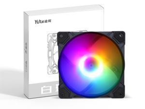 SAMA INFB FRGB 120MM White Case Fan Fixed Rainbow Infinity Mirror 120mm ARGB Fan With IDE Interface ,PWM Speed Control,High Airflow Quiet Edition LED Case Fan for PC Cases
