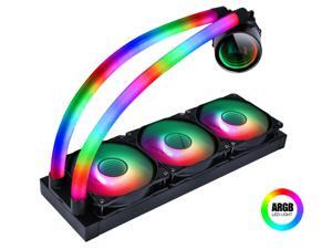 SAMA 360MM ARGB liquid cooler PC Gaming All-in-one Water Cooler Silent PWM Fans for AMD/Intel Compatible Black