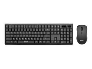 SAMA HJ7515 Slim 24G wireless Keyboard and Mouse Combo ABS Four gear DPI Adjustable Splash Proof Wearresistant And Durab For Windows With PC Laptop Black