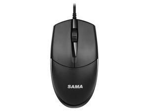 SAMA M20 Wired USB Gaming Mouse Anti-skid roller for Right or Left Hand Use Business Office Mouse Black