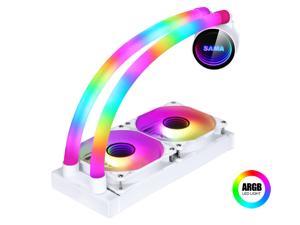 SAMA 240MM ARGB liquid cooler PC Gaming All-in-one Water Cooler Silent PWM Fans for AMD/Intel Compatible White