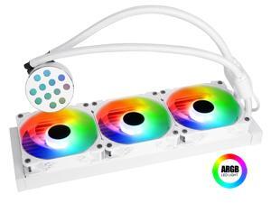 SAMA CY360 ARGB CPU Water Cooler PC Gaming All-in-one Liquid Cooler Silent PWM Fans for AMD/Intel Compatible White