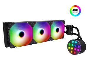 SAMA CY360 ARGB CPU Water Cooler PC Gaming All-in-one Liquid Cooler Silent PWM Fans for AMD/Intel Compatible Black