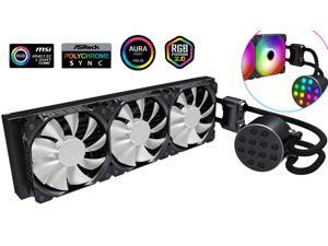 SAMA 360mm ARGB CPU Water Cooler PC Gaming All-in-one Liquid Cooler Silent PWM Fans for AMD/Intel ATX/MATX Case Cooling System Black