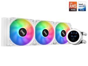 SAMA 360mm ARGB CPU Liquid Cooler With Video Player and LCD Screen Temperature Display 360 AIO PC Cooling Water Cooler PWM Fan for AMDIntel White