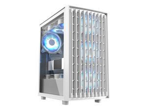 SAMA 3601 Tempered Glass ATX Mid Tower Gaming Computer Case, 3x ARGB Fans P...