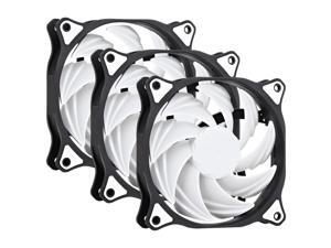 SAMA SF200 3 in 1 Case Fans with Fan Hub 4Pin PWM 120mm PC Fan 12v High Airflow Premium Quiet Mode Computer Cooling Case Black White