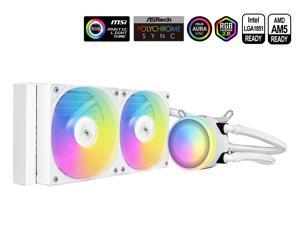 SAMA L40 CPU Liquid Cooler, 240mm AIO Cooler 4pin PWM Quiet Fans - FDB Bearings ARGB Water Cooling, White CPU Cooler Compatible LGA 1366/115X/2011/1200/1700 and AM4 AM5