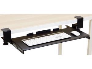 Mount-It! Clamp Keyboard Tray | Pull Out Keyboard and Mouse Platform with No-Drill Easy Installation | 27 Inch Wide