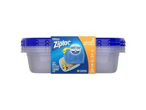 2 Packs Ziploc Divided Rectangle Containers - 2ct/pack