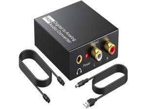 192KHz Digital to Analog Audio Converter DAC Digital SPDIF Optical to Analog L/R RCA Converter Toslink Optical to 3.5mm Jack Adapter for PS3 HD DVD PS4 Amp Apple TV Home Cinema