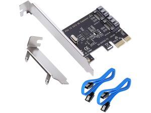 PCI Express SATA 3.0 Controller Card, 2-Port PCIe to SATA III 6GB / s Built-in Adapter Converter, PCI-E to SATA 3.0 Disk Array Card,with Small Bracket and 2 SATA Cable Support SSD and HDD