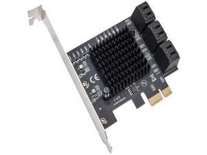 PCIE 3.0 X1 Interface to 6-Ports SATA 3.0 6Gbps Max Speed Expansion Card-Plug and Play on Windows, MAC OS, Linux System-ASMedia ASM1166 Non-Raid PCIE SATA 3.0 Controller