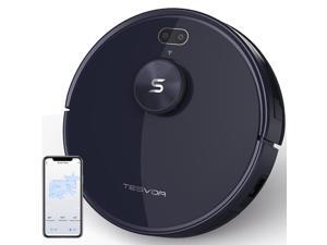 Tesvor S6 Robot Vacuum, Laser Navigation, 2700Pa Strong Suction, Wi-Fi/APP, Real-Time Mapping, 2-in-1 Vacuum and Mop Cleaner Work from Hardwood Floor to Medium-Pile Carpets, for Pet Hair and Dust
