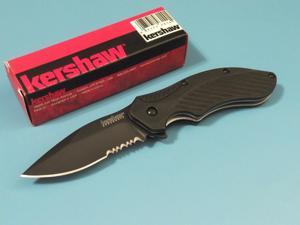 Kershaw 1605CKTST CLASH Black serrate assist open linelock knife 4 3/8" closed