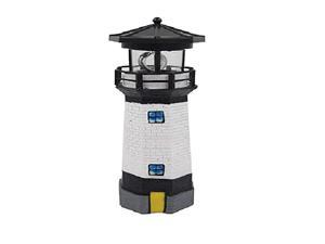 Solar Lighthouse, Rotating Waterproof Outdoor Lighthouse, LED Rotation Lawn Yard Lighthouse (Black)