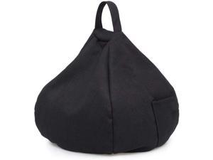 Tablet Pillow Holder, Portable Bean Bag Imitation Hemp Car Home Tablet Cushion, for iPads Tablets EReaders (Black)