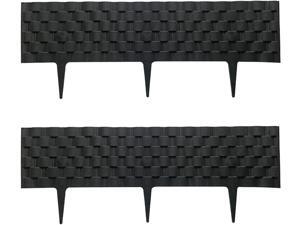 2PCS Garden Lawn Edging Plant Border, Black Plastic Garden Lawn Edging- 23.6x8.3 Inch