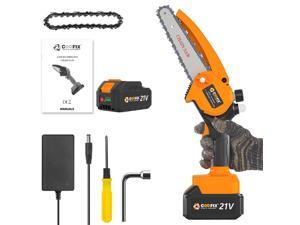 Coofix Mini Chainsaw 6 Inch Cordless,Small Handheld Electric Battery Chainsaw,Mini Chain Saws for Trees Battery Powered