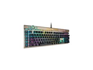 VIPERA - Corsair K100 RGB Optical Mechanical Gaming Keyboard, Detachable Palm Rest, Axon Technology, 44 Zone RGB Light Edge, OPX Keyswitch, Eng - Arabic Layout, Midnight Gold | CH-912A21A-AR