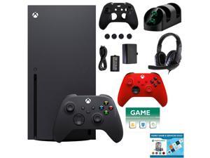 Xbox Series X 1TB Console with Extra Red Controller Accessories Kit and 2 Vouchers