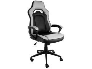 Elama High Back Adjustable Faux Leather Office Chair in Gray and Black