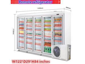 Commercial Refrigerator Five Glass Door Merchandiser Display Cooler Case Fridge NSF Certified Display LED Fan Cooler Case 86 Inch 110V, Restaurant Kitchen GRR5