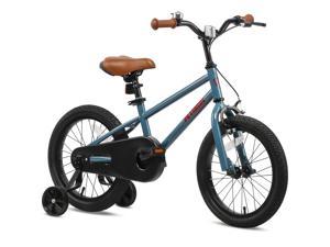 Kids Bike for 4-7 Years Old Boys and Girls BMX Style Bicycles 16 Inch with Training Wheels, Grey