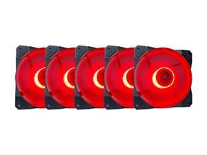 apevia co512l-rd cosmos 120mm red led ultra silent case fan w/ 16 leds & anti-vibration rubber pads (5 pk)